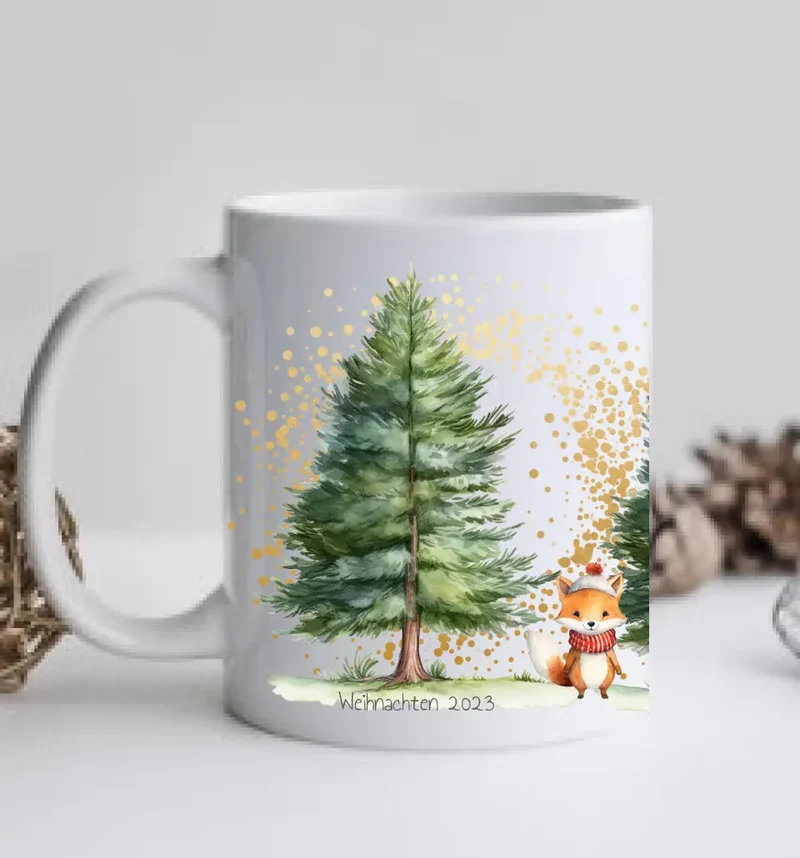 Geschenk Nikolaus, Weihnachten personalisiert - Kindertasse, Kinderbecher, Kinderteller - Nikolaustasse, Weihnachtstasse - mit Name