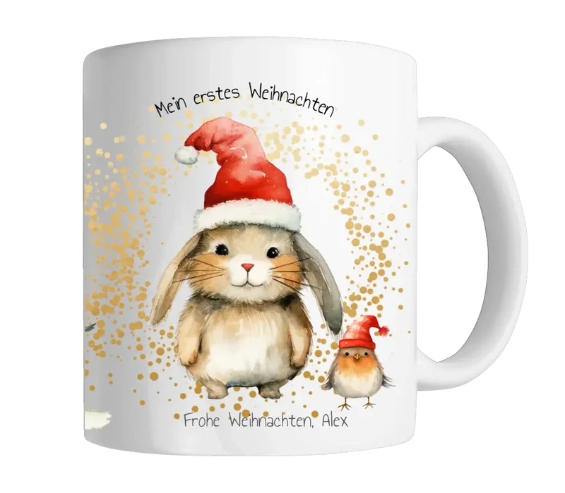 Geschenk Nikolaus, Weihnachten personalisiert - Kindertasse, Kinderbecher, Kinderteller - Nikolaustasse, Weihnachtstasse - mit Name