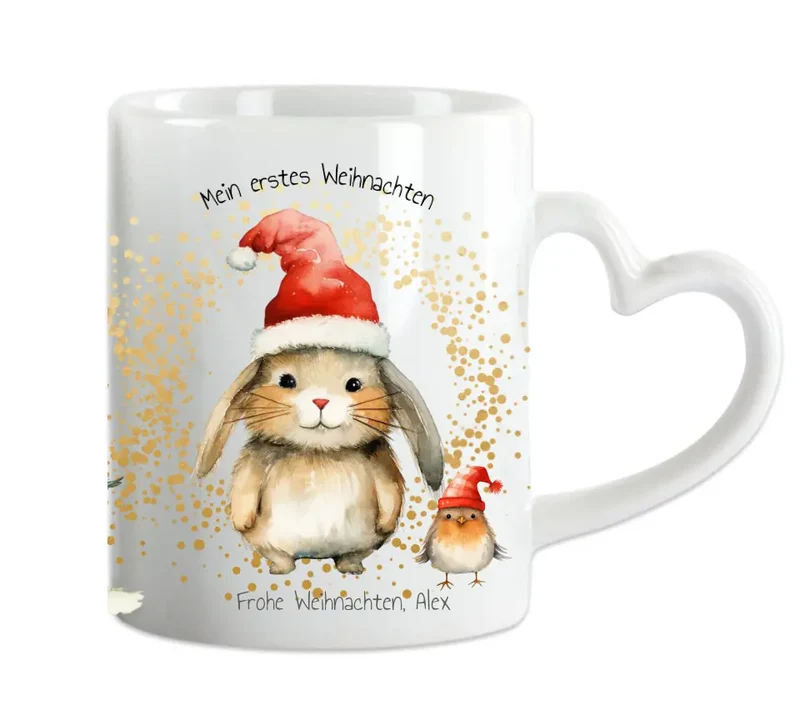 Geschenk Nikolaus, Weihnachten personalisiert - Kindertasse, Kinderbecher, Kinderteller - Nikolaustasse, Weihnachtstasse - mit Name