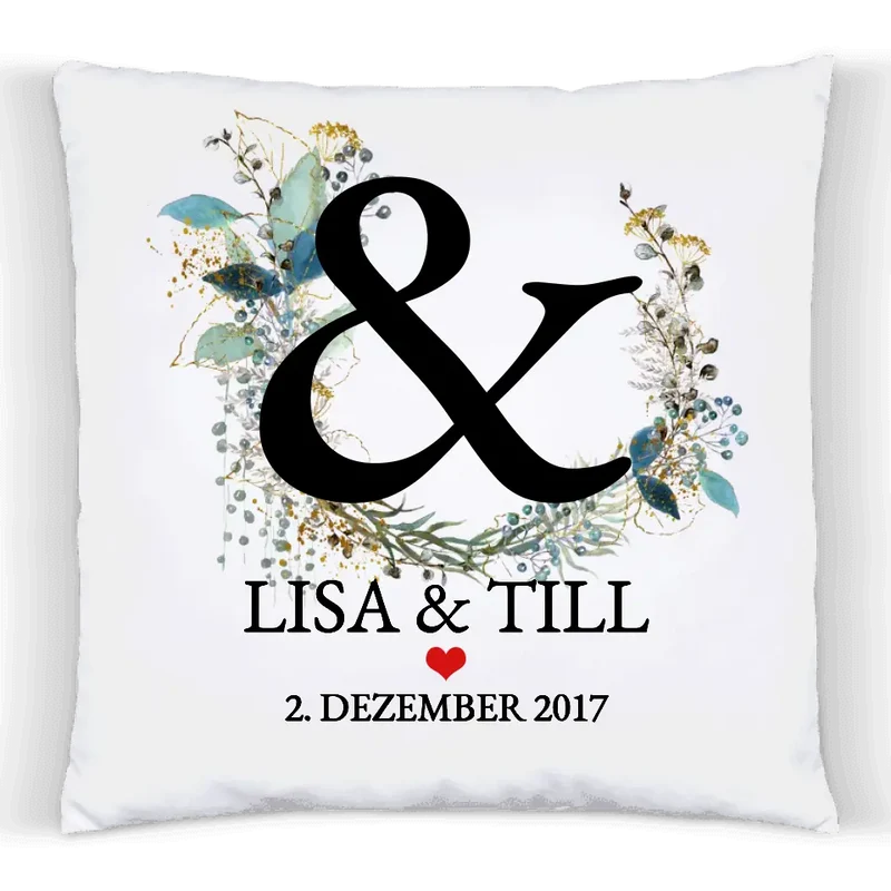 Personalisiertes Geschenk - Kissen Hochzeitsgeschenk mit Namen & Datum