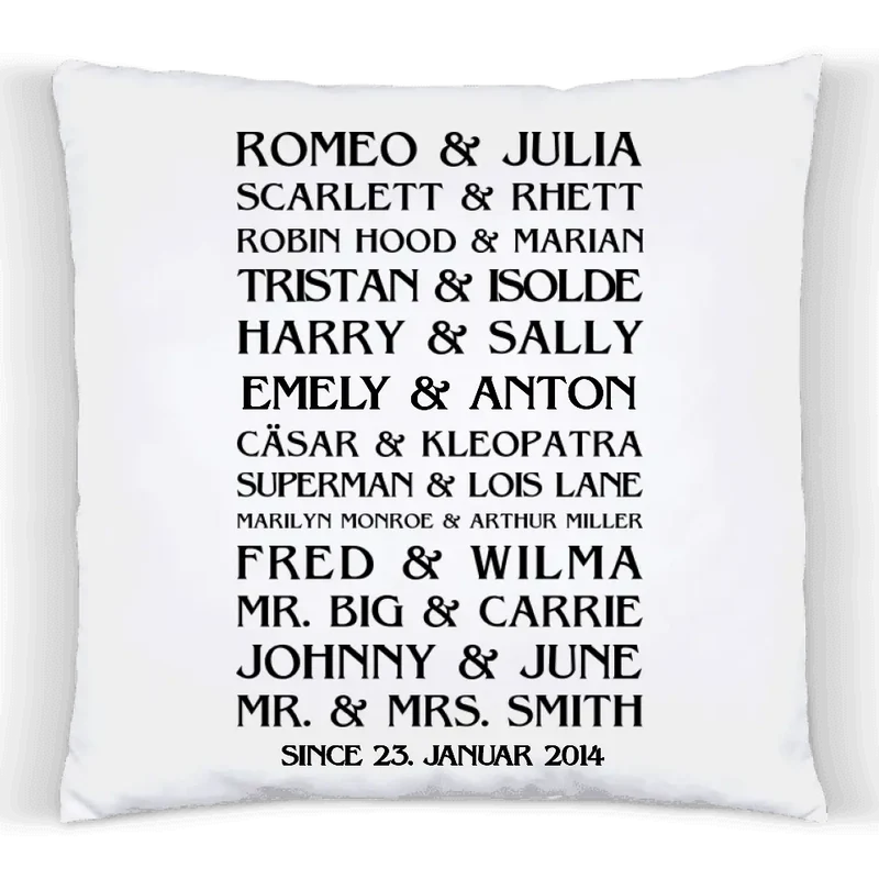 Hochzeitsgeschenk - Personalisiertes Sprüche Kissen Geschenk Romeo & Julia