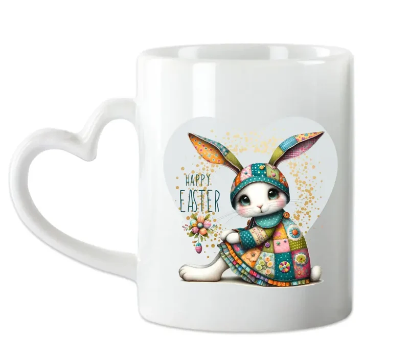 Beste Freundin Tasse als personalisiertes Ostergeschenk mit 3 Freundinnen und Osterhase auf der Rückseite