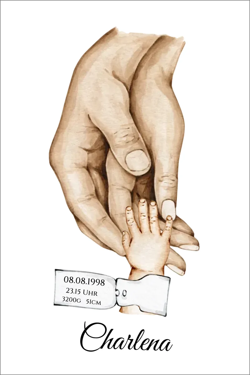 Personalisiertes Poster Geschenk zur Geburt & Taufe | Geburtsanzeige & Taufgeschenk