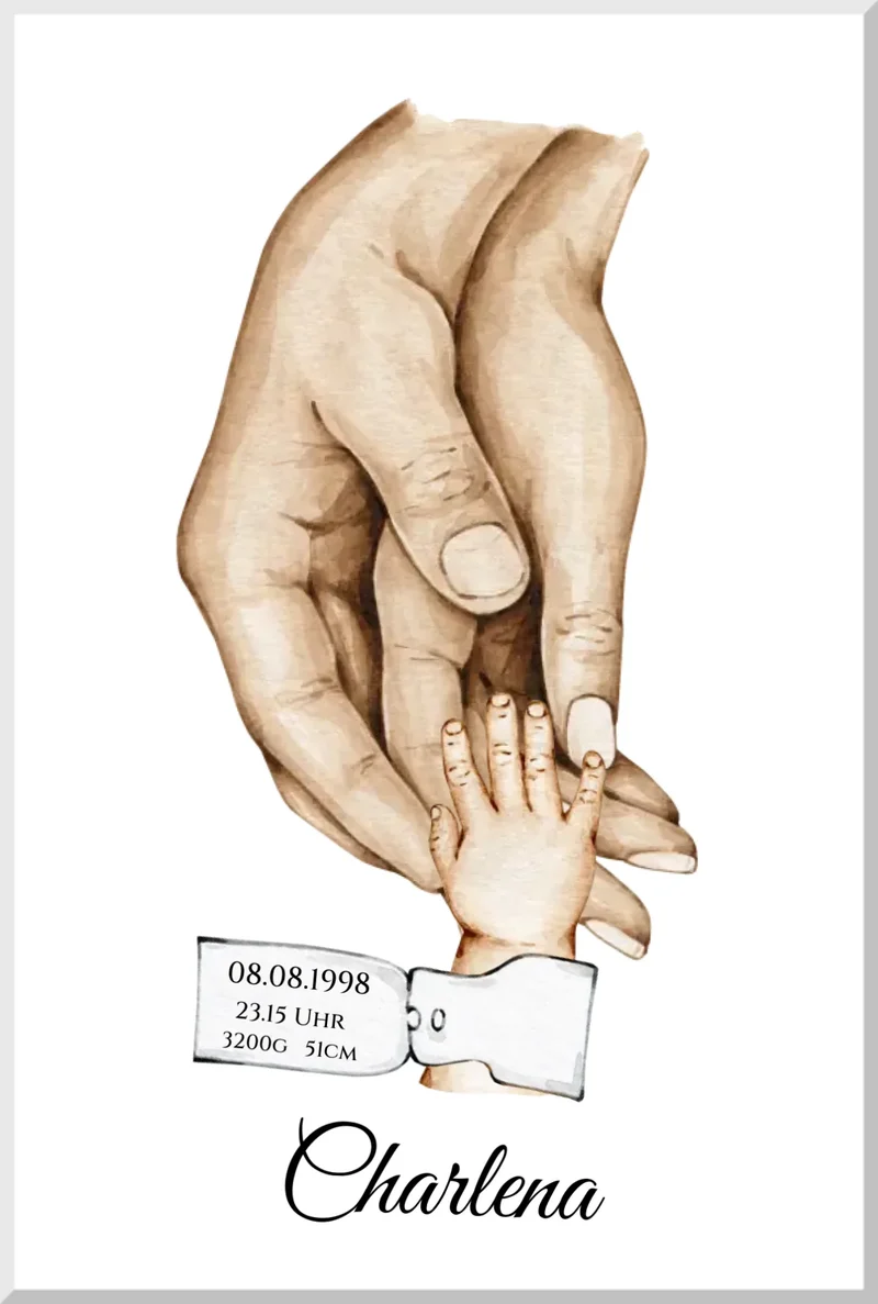 Personalisiertes Poster Geschenk zur Geburt & Taufe | Geburtsanzeige & Taufgeschenk