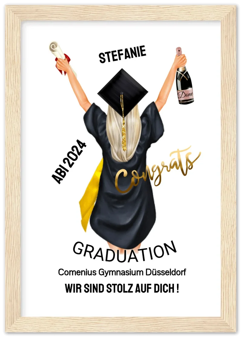 Personalisiertes Abi Bild Poster Abschluss Geschenk