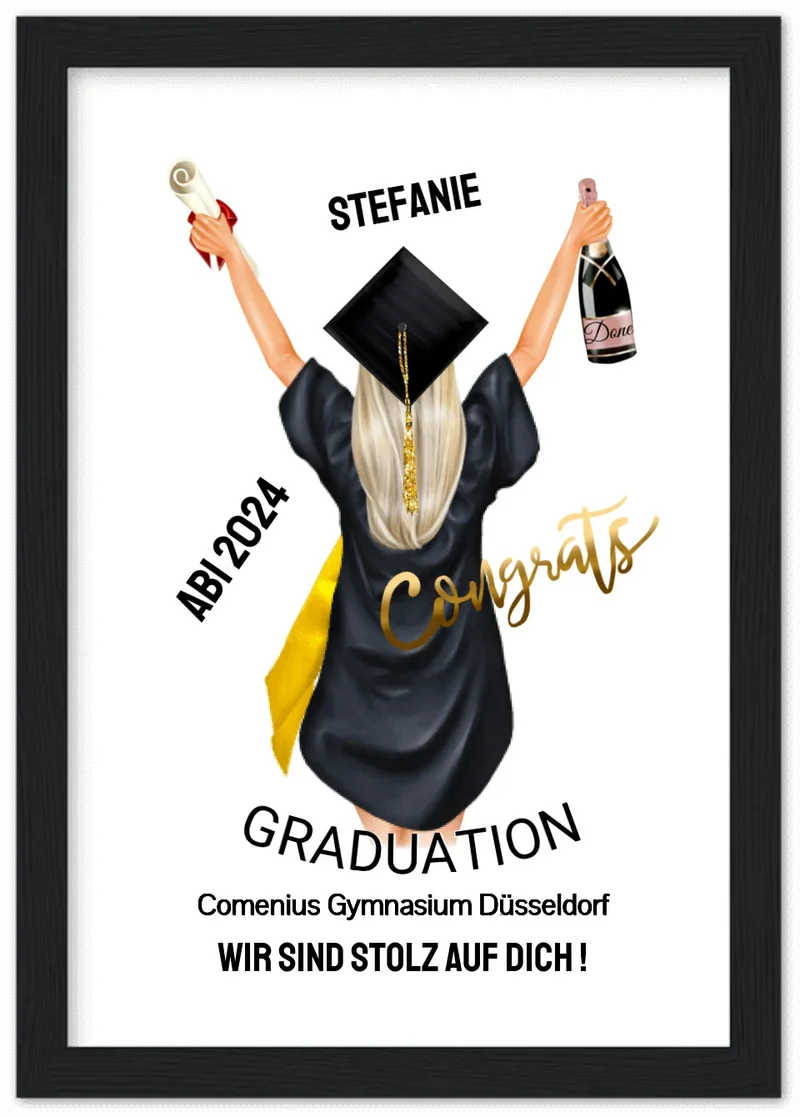 Personalisiertes Abi Bild Poster Abschluss Geschenk