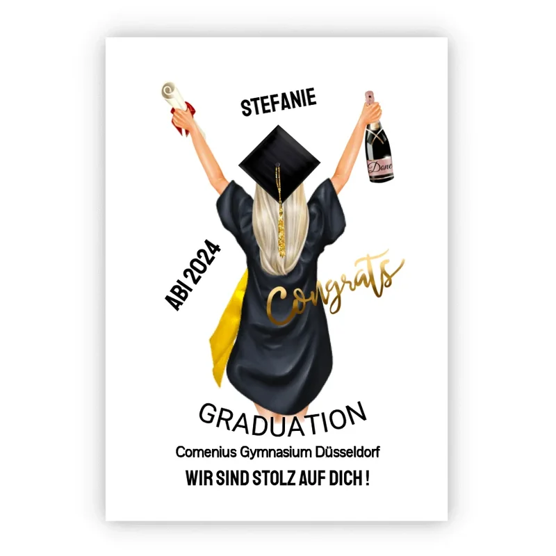 Personalisiertes Abi Bild Poster Abschluss Geschenk