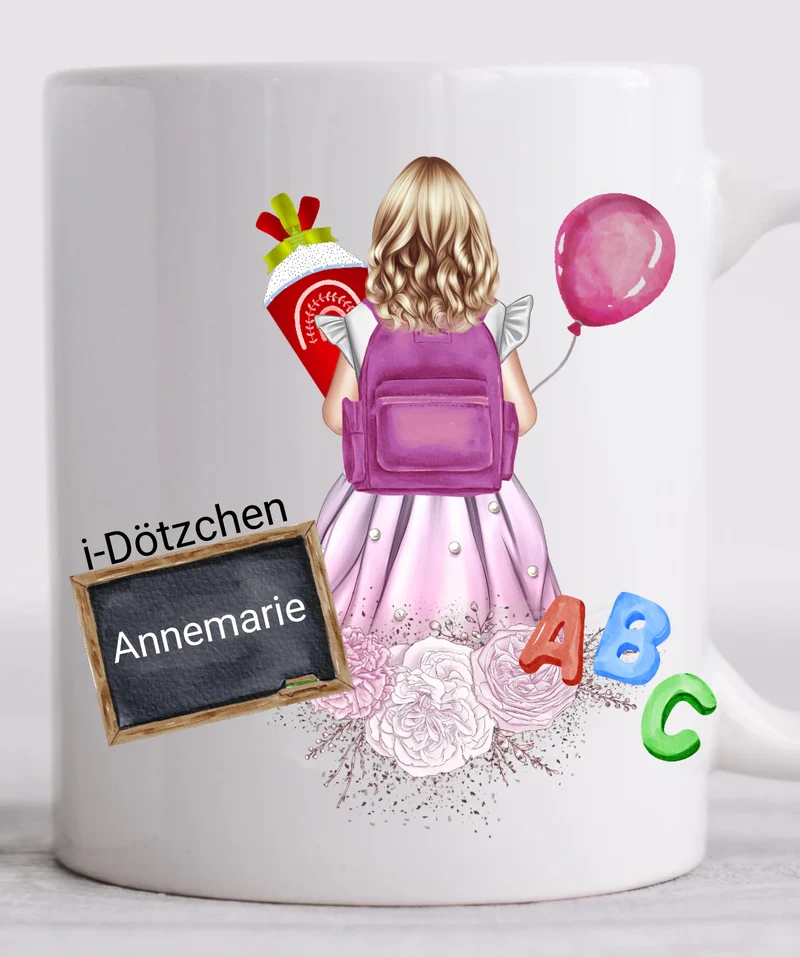 Personalisierte Tasse-Schulkind 2026-Personalisiertes Geschenk zur Einschulung Tasse für Mädchen - Einschulungsgeschenk | Kindertasse