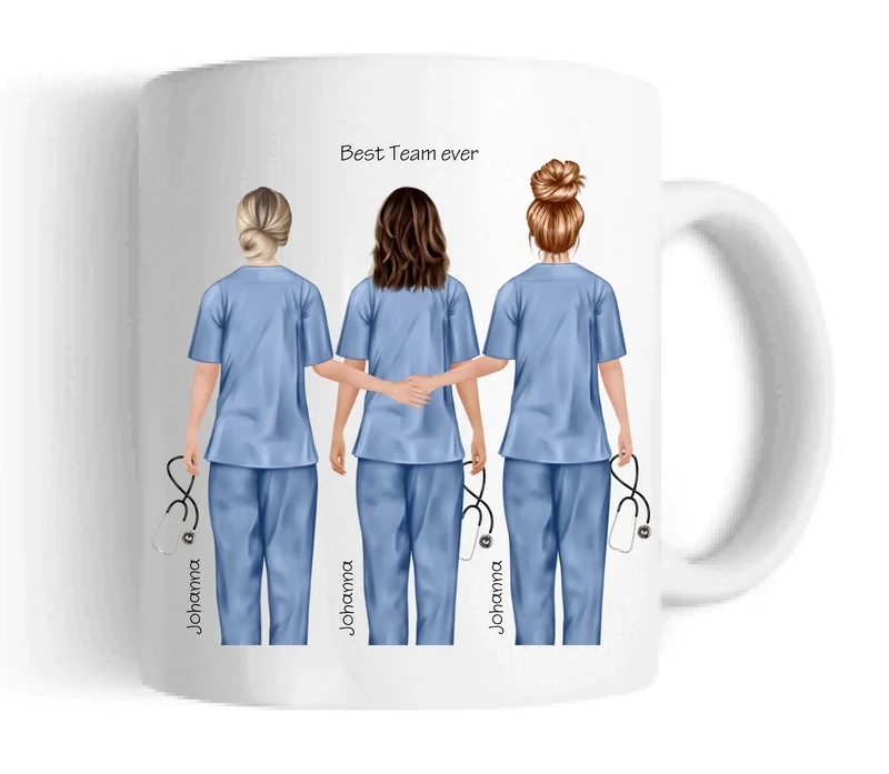 Personalisiertes Tasse 3 Beste Krankenschwestern Geschenk, Team Tasse, Kaffeebecher