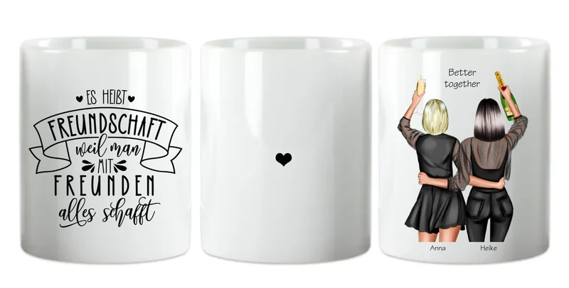 Personalisierte Tasse Geschenk 2 Beste Freundinnen Tasse, Geschenkidee beste Schwester, Weihnachtsgeschenk