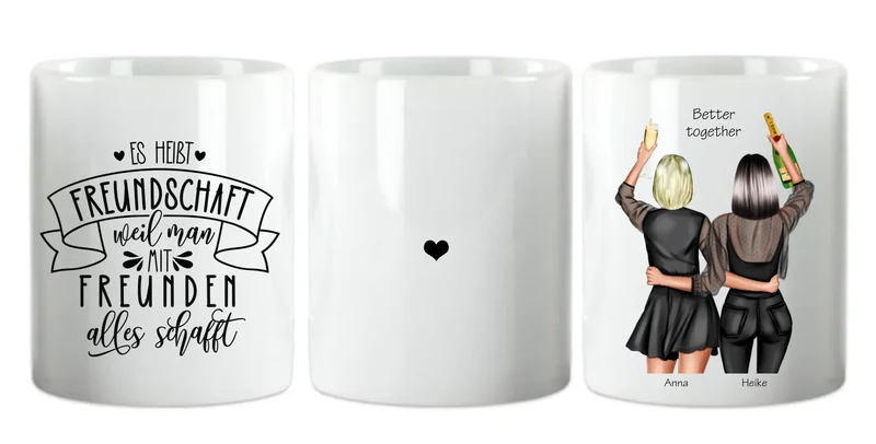 Personalisierte Tasse Geschenk 2 Beste Freundinnen Tasse, Geschenkidee beste Schwester, Weihnachtsgeschenk