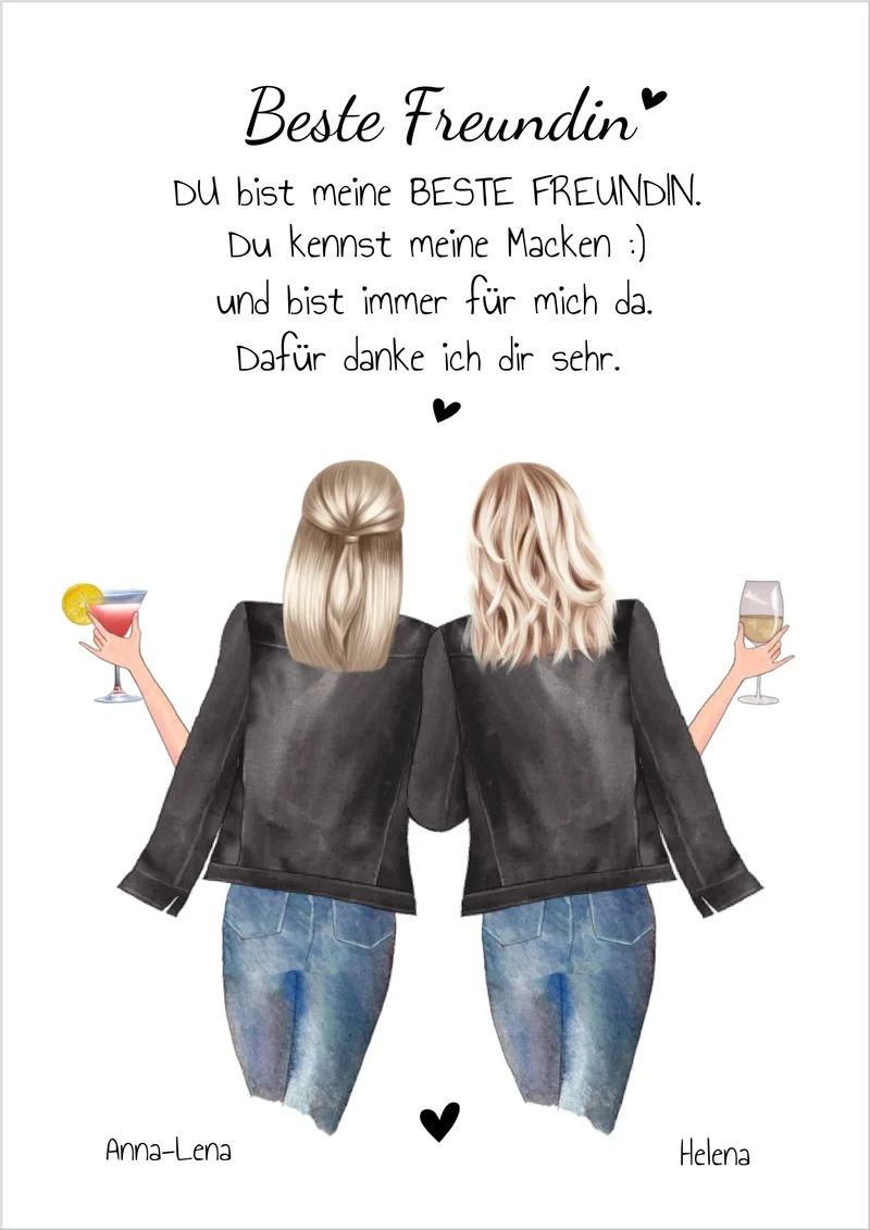 Personalisiertes beste Freundin Bild - Definition Poster