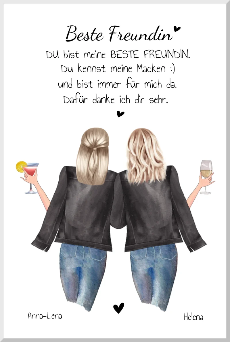 Personalisiertes beste Freundin Bild - Definition Poster