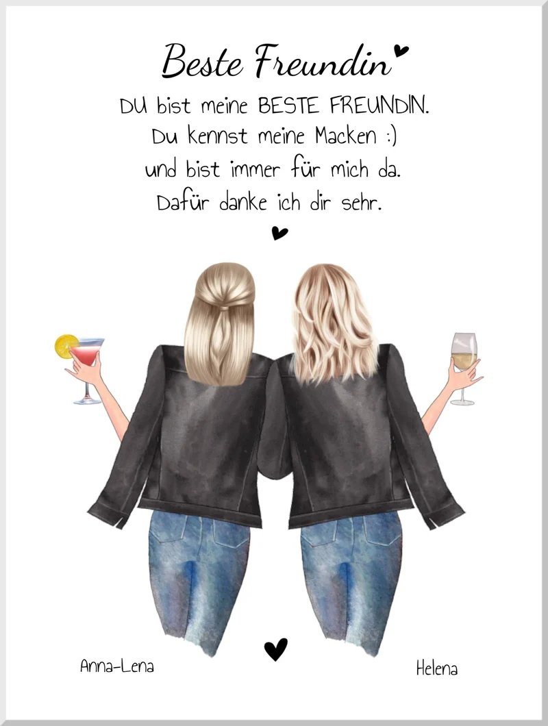 Personalisiertes beste Freundin Bild - Definition Poster