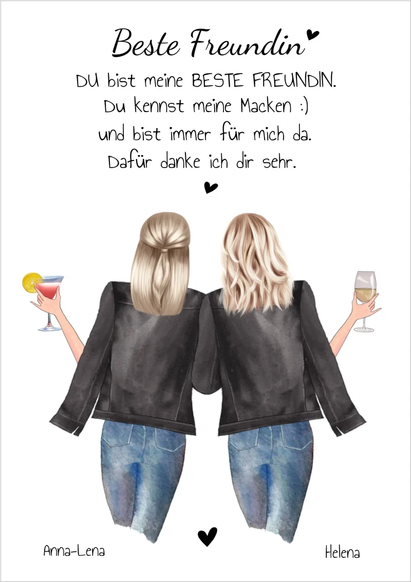 Personalisiertes beste Freundin Bild - Definition Poster