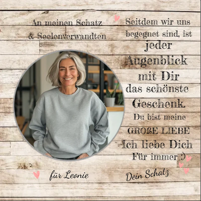 Fotoposter mit eigenem Bild - An meinen Schatz - Geburtstagsgeschenk, Weihnachtsgeschenk, Geschenk Freundin, Freund