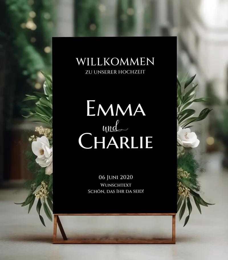 Willkommensposter Hochzeit | Willkommensschild Hochzeit personalisiert | Hochzeitsempfang Tafel WKH