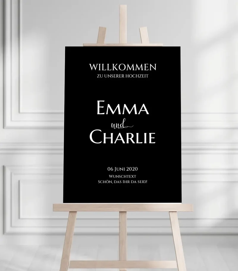 Willkommensposter Hochzeit | Willkommensschild Hochzeit personalisiert | Hochzeitsempfang Tafel WKH