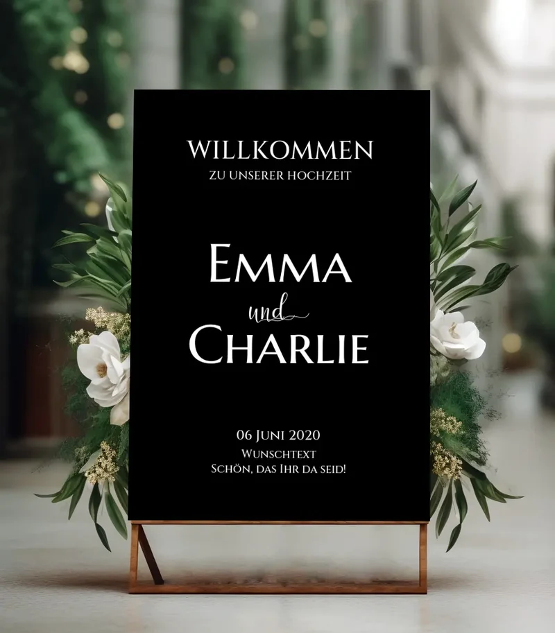 Willkommensposter Hochzeit | Willkommensschild Hochzeit personalisiert | Hochzeitsempfang Tafel WKH