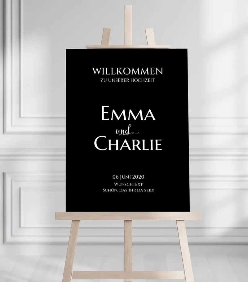 Willkommensposter Hochzeit | Willkommensschild Hochzeit personalisiert | Hochzeitsempfang Tafel WKH