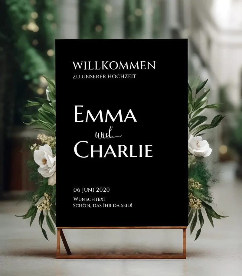 Willkommensposter Hochzeit | Willkommensschild Hochzeit personalisiert | Hochzeitsempfang Tafel
