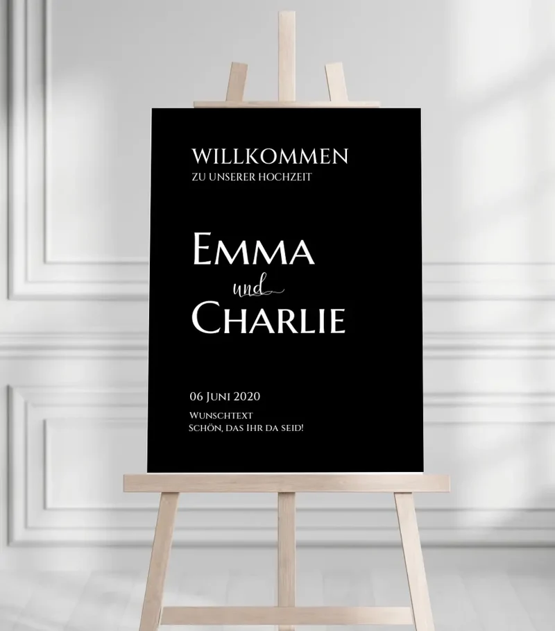 Willkommensposter Hochzeit | Willkommensschild Hochzeit personalisiert | Hochzeitsempfang Tafel