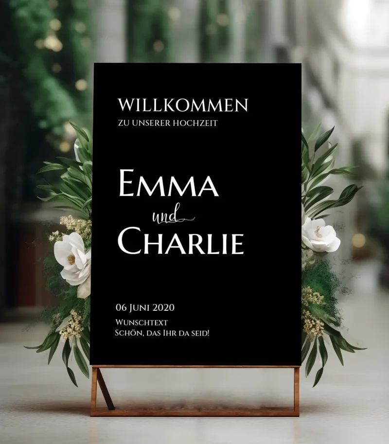 Willkommensposter Hochzeit | Willkommensschild Hochzeit personalisiert | Hochzeitsempfang Tafel