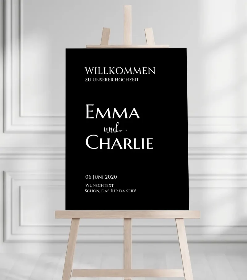 Willkommensposter Hochzeit | Willkommensschild Hochzeit personalisiert | Hochzeitsempfang Tafel