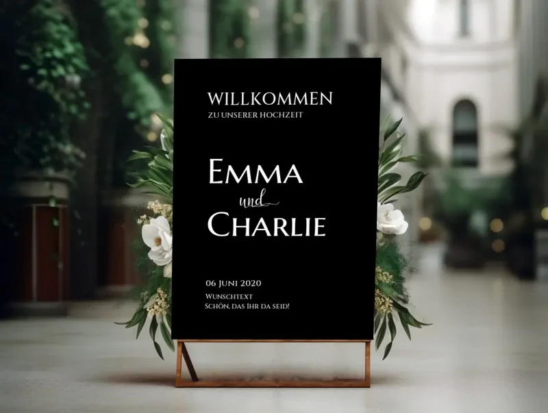 Willkommensposter Hochzeit | Willkommensschild Hochzeit personalisiert | Hochzeitsempfang Tafel