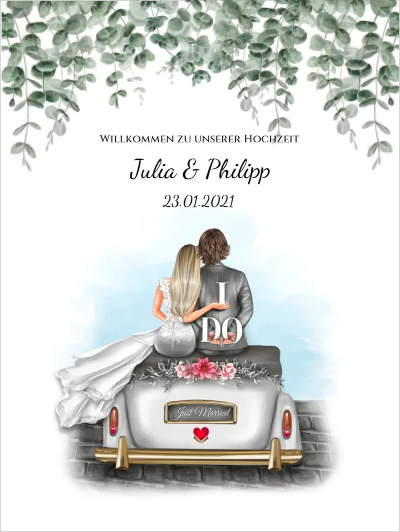 Willkommensposter Hochzeit | Willkommensschild Hochzeit personalisiert | Hochzeitsempfang Tafel