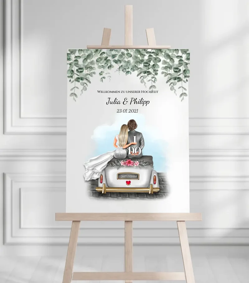 Willkommensposter Hochzeit | Willkommensschild Hochzeit personalisiert | Hochzeitsempfang Tafel