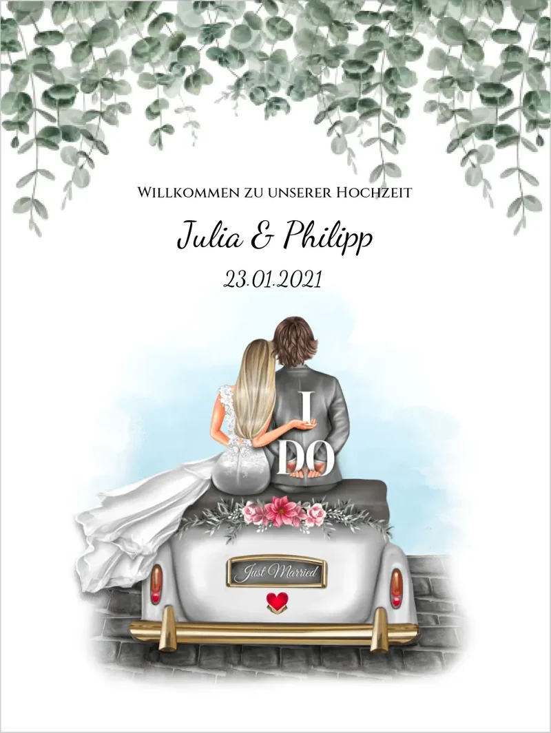 Willkommensposter Hochzeit | Willkommensschild Hochzeit personalisiert | Hochzeitsempfang Tafel