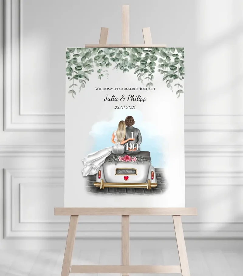 Willkommensposter Hochzeit | Willkommensschild Hochzeit personalisiert | Hochzeitsempfang Tafel