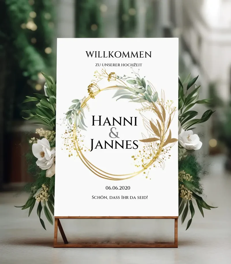 Willkommensposter Hochzeit | Willkommensschild Hochzeit personalisiert | Hochzeitsempfang Tafel