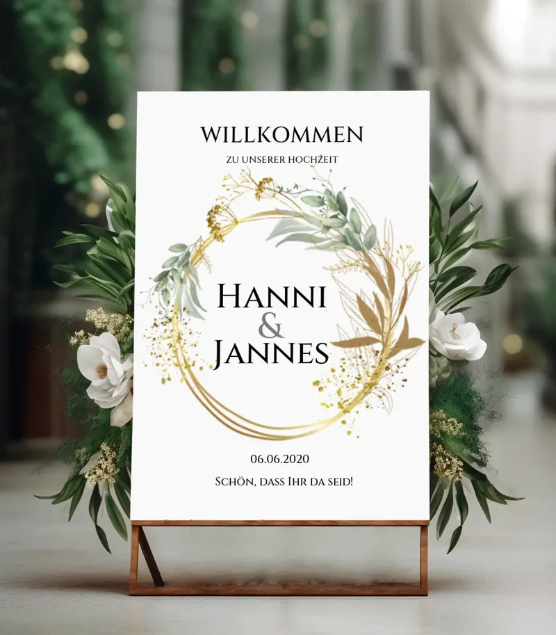 Willkommensposter Hochzeit | Willkommensschild Hochzeit personalisiert | Hochzeitsempfang Tafel