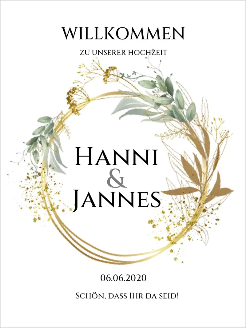 Willkommensposter Hochzeit | Willkommensschild Hochzeit personalisiert | Hochzeitsempfang Tafel
