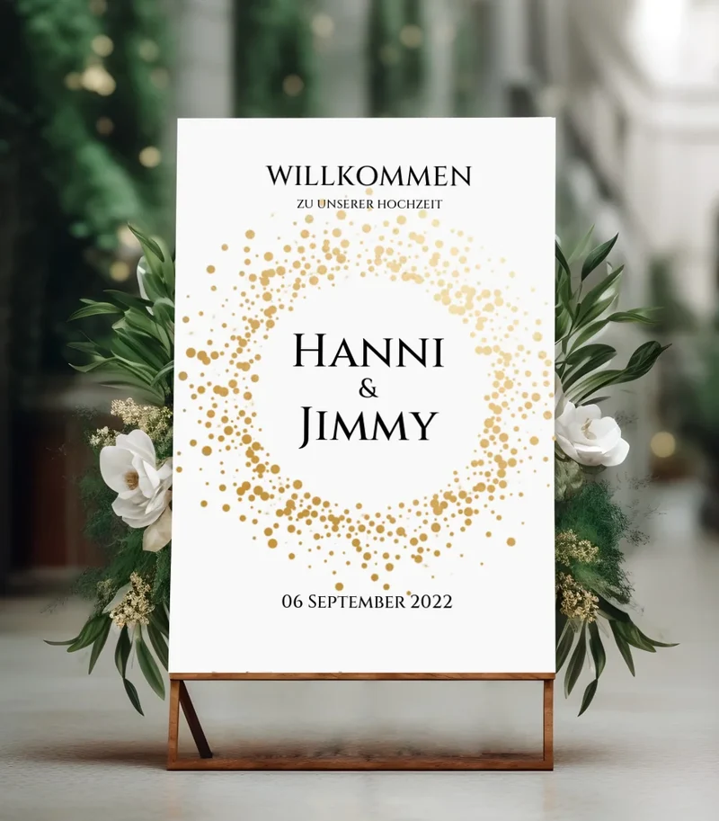 Willkommensposter Hochzeit | Willkommensschild Hochzeit personalisiert | Hochzeitsempfang Tafel
