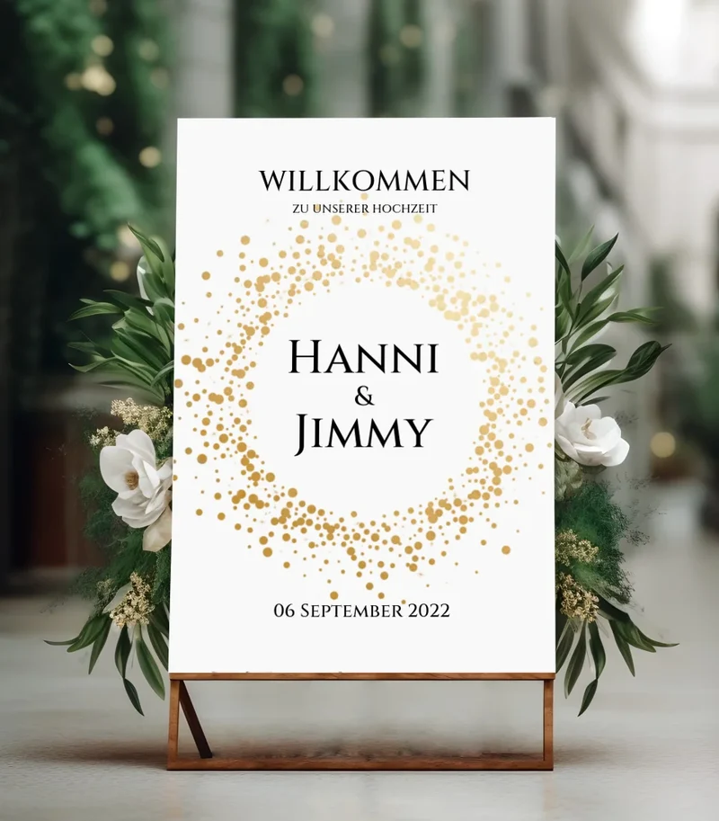 Willkommensposter Hochzeit | Willkommensschild Hochzeit personalisiert | Hochzeitsempfang Tafel