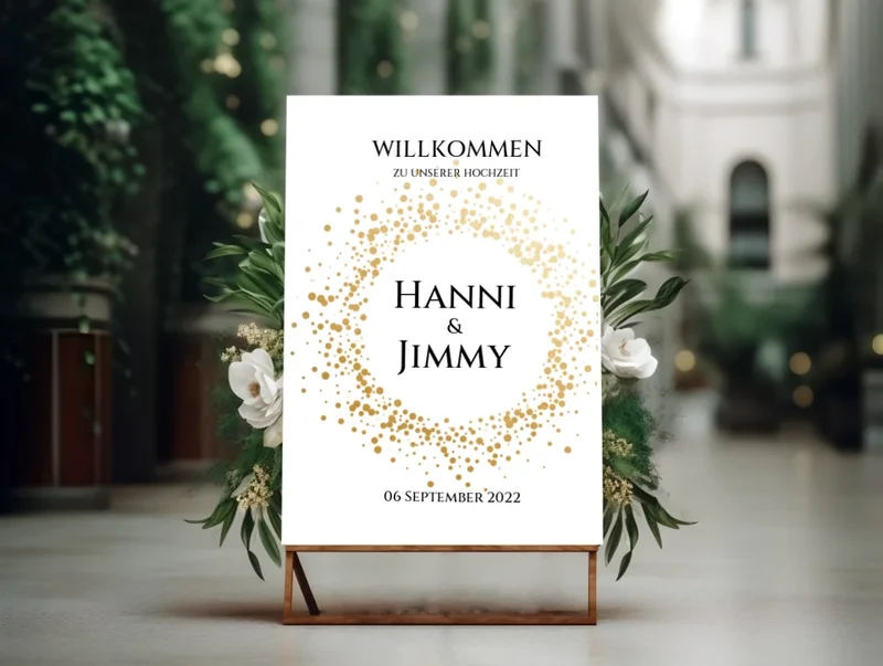 Willkommensposter Hochzeit | Willkommensschild Hochzeit personalisiert | Hochzeitsempfang Tafel