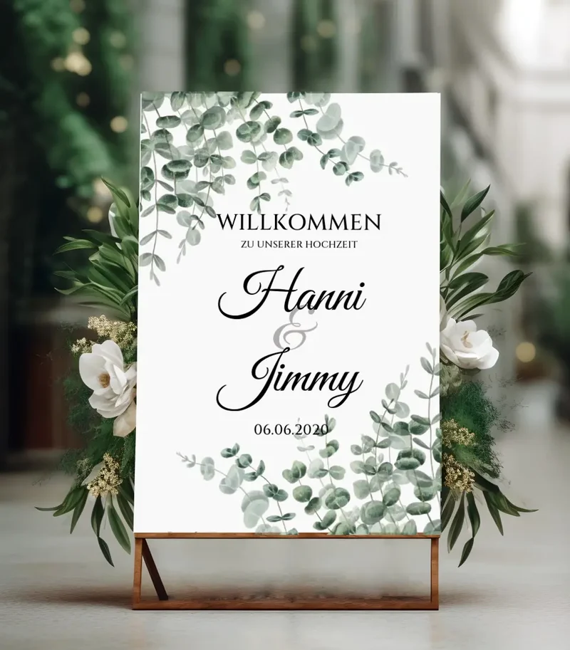 Willkommensposter Hochzeit | Willkommensschild Hochzeit personalisiert | Hochzeitsempfang Tafel