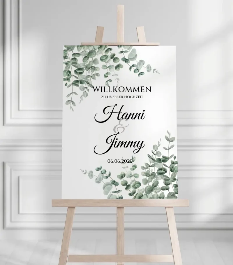 Willkommensposter Hochzeit | Willkommensschild Hochzeit personalisiert | Hochzeitsempfang Tafel