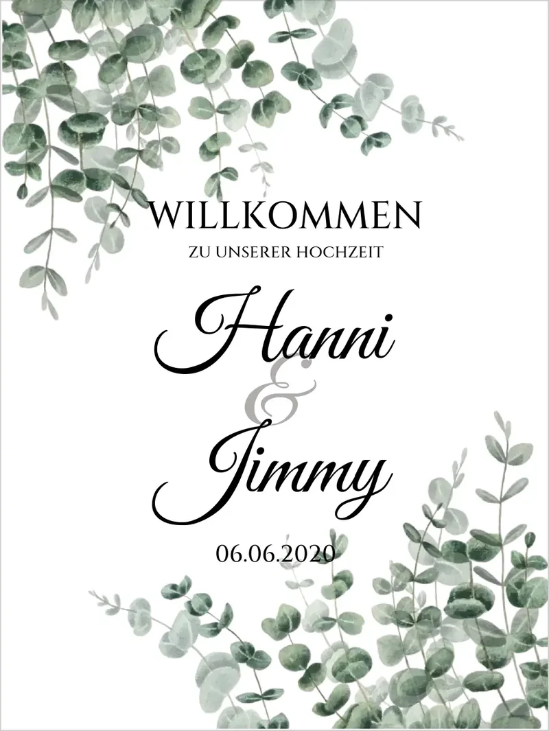 Willkommensposter Hochzeit | Willkommensschild Hochzeit personalisiert | Hochzeitsempfang Tafel