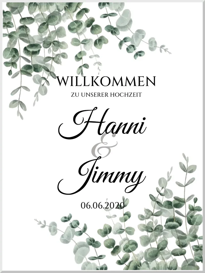 Willkommensposter Hochzeit | Willkommensschild Hochzeit personalisiert | Hochzeitsempfang Tafel