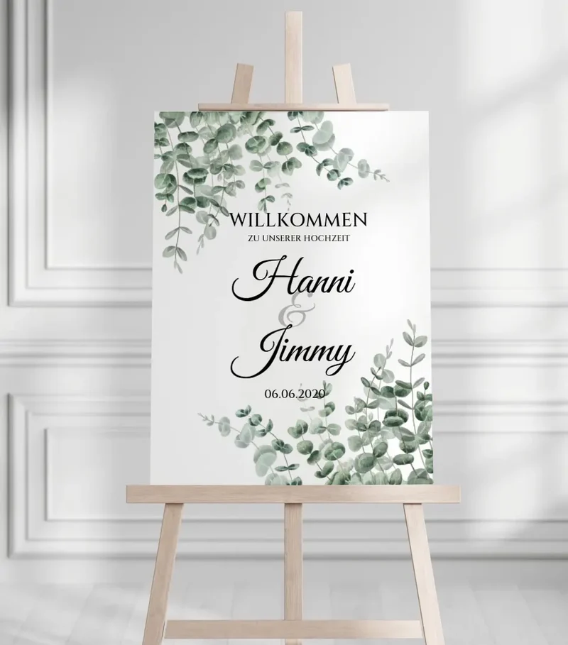 Willkommensposter Hochzeit | Willkommensschild Hochzeit personalisiert | Hochzeitsempfang Tafel