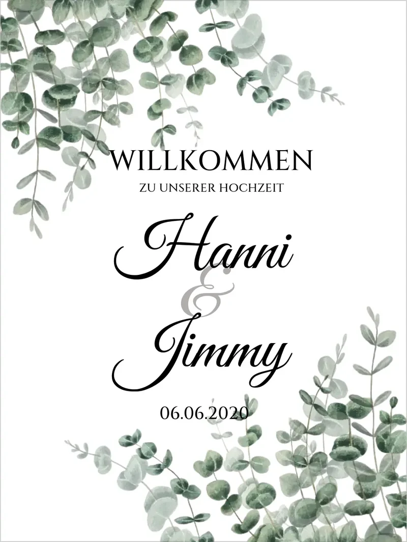 Willkommensposter Hochzeit | Willkommensschild Hochzeit personalisiert | Hochzeitsempfang Tafel