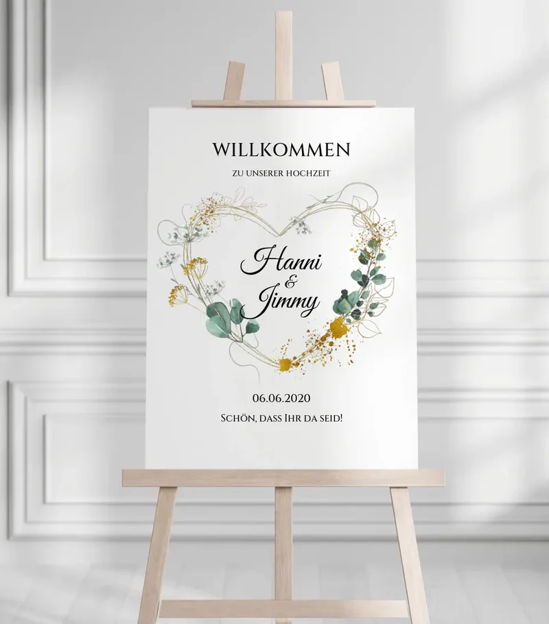 Willkommensposter Hochzeit | Willkommensschild Hochzeit personalisiert | Hochzeitsempfang Tafel