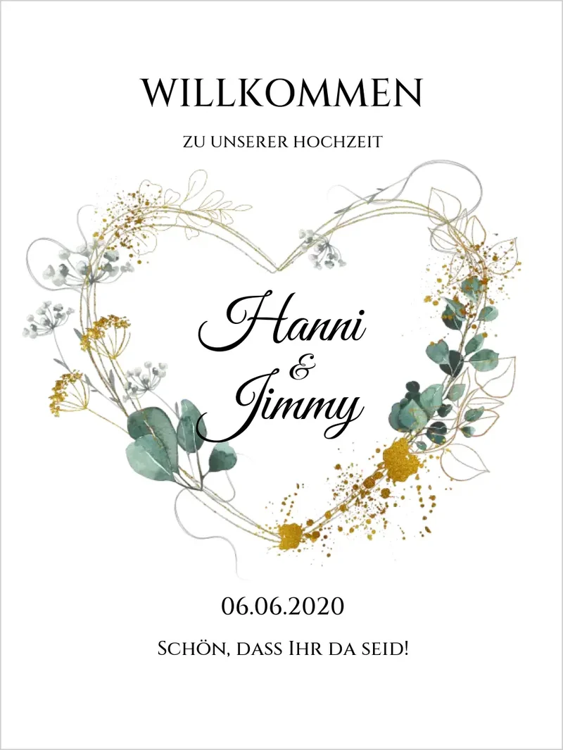 Willkommensposter Hochzeit | Willkommensschild Hochzeit personalisiert | Hochzeitsempfang Tafel
