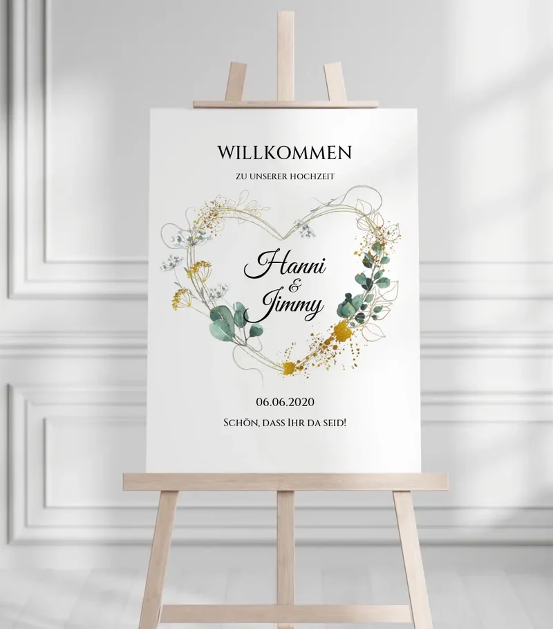Willkommensposter Hochzeit | Willkommensschild Hochzeit personalisiert | Hochzeitsempfang Tafel