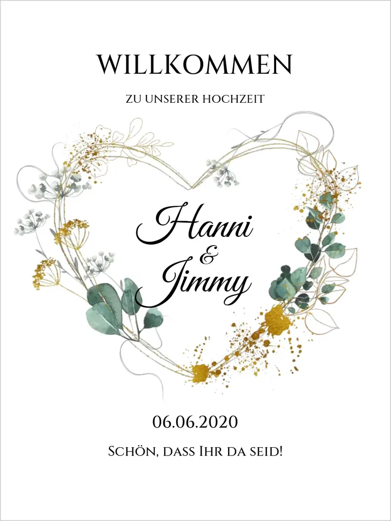 Willkommensposter Hochzeit | Willkommensschild Hochzeit personalisiert | Hochzeitsempfang Tafel