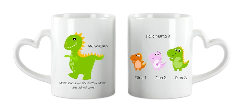 Personalisierte Tasse Mamasaurus - Muttertags- und Vatertagsgeschenk und zum Geburtstag